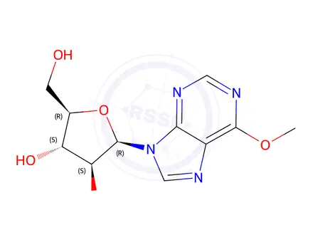 Chemical structure of 6-methoxypurine arabinoside