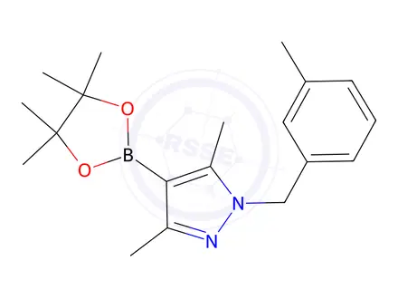 Chemical structure of 3,5-Dimethyl-1-(3-methylbenzyl)-4-(4,4,5,5-tetramethyl-1,3,2-dioxaborolan-2-yl)-1H-pyrazole