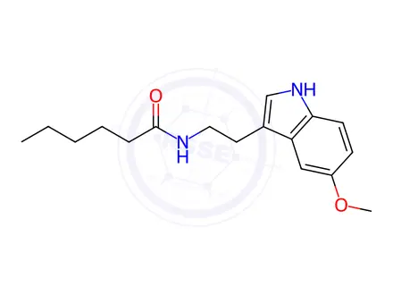 Chemical structure of N-(2-(5-Methoxy-1H-indol-3-yl)ethyl)hexanamide