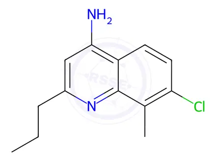 Chemical structure of 7-Chloro-8-methyl-2-propylquinolin-4-amine