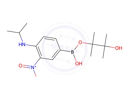 Chemical structure of N-Isopropyl-2-nitro-4-(4,4,5,5-tetramethyl-1,3,2-dioxaborolan-2-yl)aniline