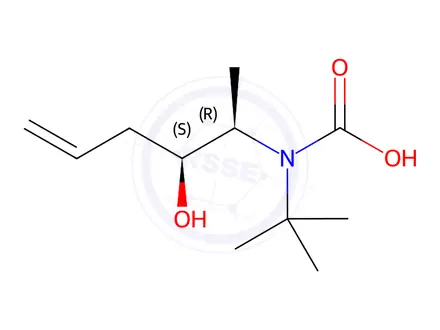 Chemical structure of Carbamic acid, [(1R,2S)-2-hydroxy-1-methyl-4-pentenyl]-, 1,1-dimethylethyl