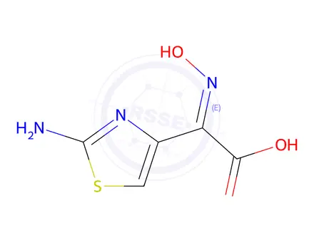 Chemical structure of (E)-2-(2-Aminothiazol-4-yl)-2-(hydroxyimino)acetic Acid