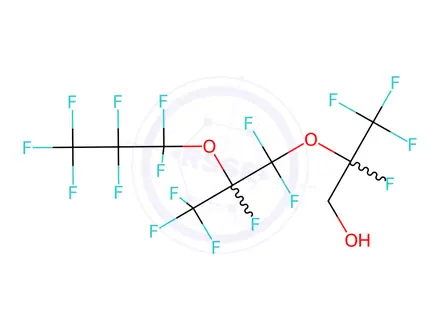 Chemical structure of 1H,1H-2,5-DI(TRIFLUOROMETHYL)-3,6-DIOXAUNDECAFLUORONONANOL
