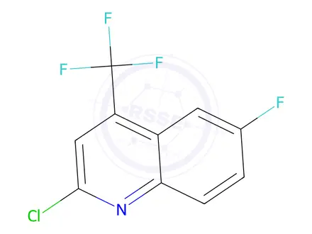Chemical structure of 2-Chloro-6-fluoro-4-(trifluoromethyl)quinoline