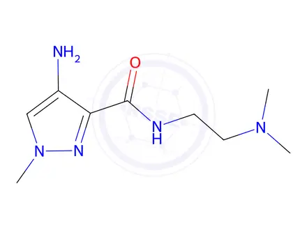 Chemical structure of 4-Amino-N-(2-(dimethylamino)ethyl)-1-methyl-1H-pyrazole-3-carboxamide
