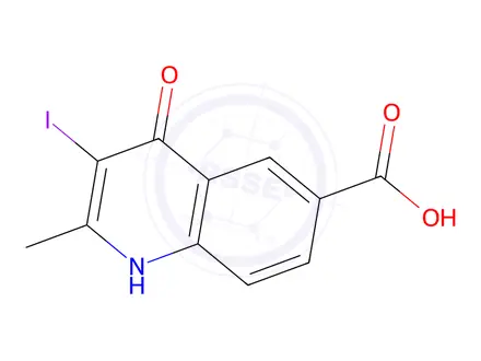 Chemical structure of 3-Iodo-2-methyl-4-oxo-1,4-dihydroquinoline-6-carboxylic acid