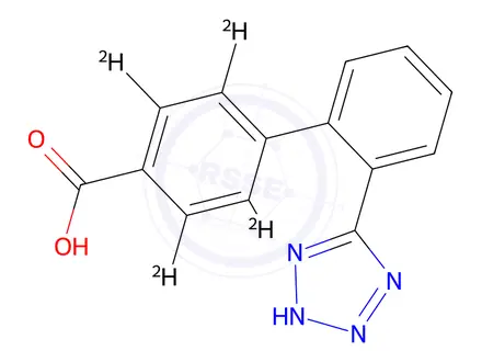 Chemical structure of 2'-(2H-Tetrazol-5-yl)-[1,1'-biphenyl]-4-carboxylic Acid-d4