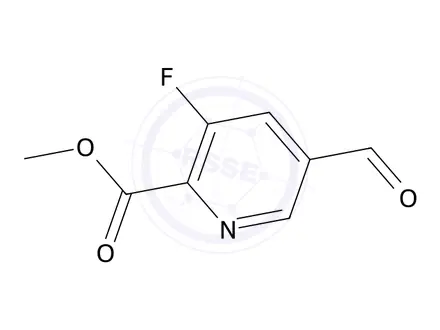 Chemical structure of Methyl 3-fluoro-5-formylpicolinate