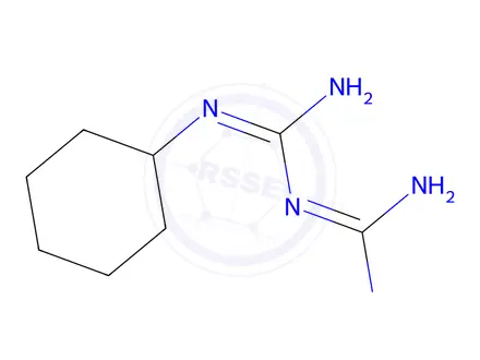 Chemical structure of N-Cyclohexyl-N'-(diaminomethylene)guanidine hydrochloride