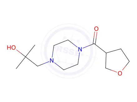 Chemical structure of (4-(2-Hydroxy-2-methylpropyl)piperazin-1-yl)(tetrahydrofuran-3-yl)methanone