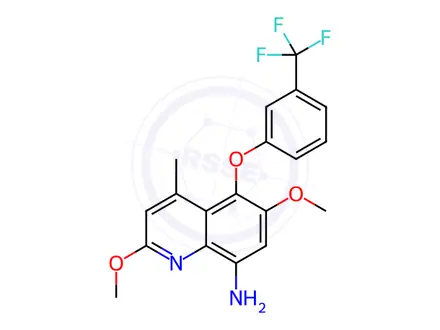 Chemical structure of 2,6-Dimethoxy-4-methyl-5-(3-(trifluoromethyl)phenoxy)quinolin-8-amine