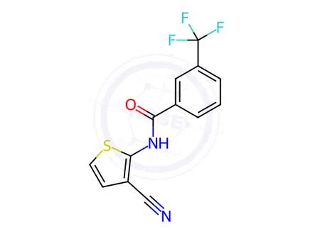Chemical structure of N-(3-Cyanothiophen-2-yl)-3-(trifluoromethyl)benzamide