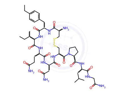 Chemical structure of Oxytocin, (4-ethyl-phe)(2)-