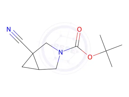 Chemical structure of tert-butyl 1-cyano-3-azabicyclo[3.1.0]hexane-3-carboxylate
