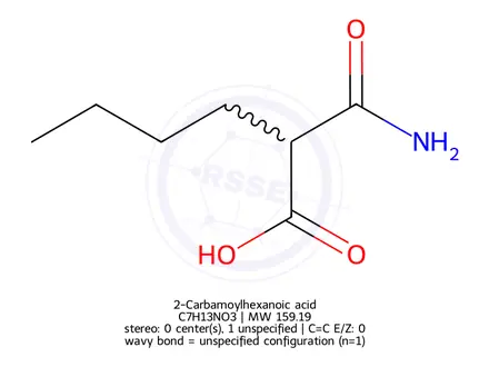 Chemical structure of 2-Carbamoylhexanoic acid