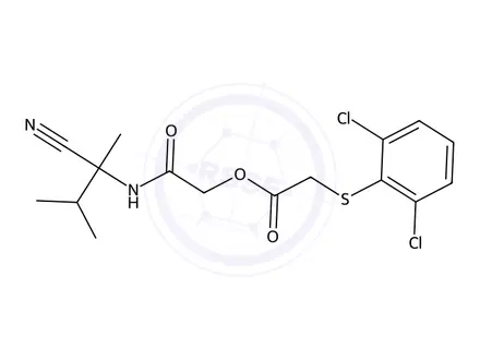 Chemical structure of 2-((2-Cyano-3-methylbutan-2-yl)amino)-2-oxoethyl 2-((2,6-dichlorophenyl)thio)acetate