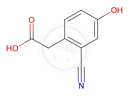 Chemical structure of 2-(2-Cyano-4-hydroxyphenyl)acetic Acid