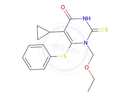 Chemical structure of 5-Cyclopropyl-1-(ethoxymethyl)-6-(phenylthio)-2-thioxo-2,3-dihydropyrimidin-4(1H)-one