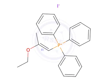 Chemical structure of (2-Ethoxyprop-1-en-1-yl)triphenylphosphonium iodide