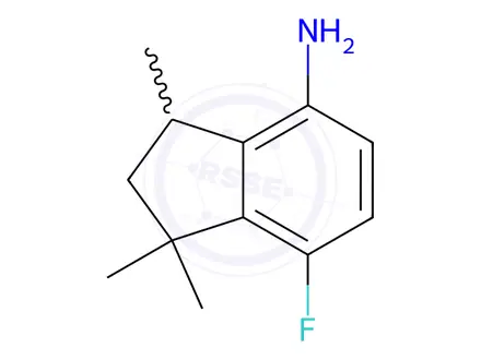 Chemical structure of 7-Fluoro-1,1,3-trimethyl-2,3-dihydro-1H-inden-4-amine