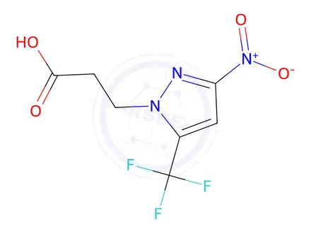Chemical structure of 3-(3-Nitro-5-(trifluoromethyl)-1H-pyrazol-1-yl)propanoic acid