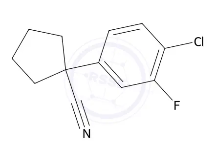 Chemical structure of 1-(4-Chloro-3-fluorophenyl)cyclopentanecarbonitrile