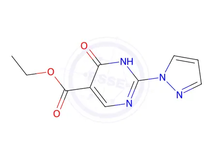 Chemical structure of Ethyl 6-oxo-2-(1H-pyrazol-1-yl)-1,6-dihydropyrimidine-5-carboxylate