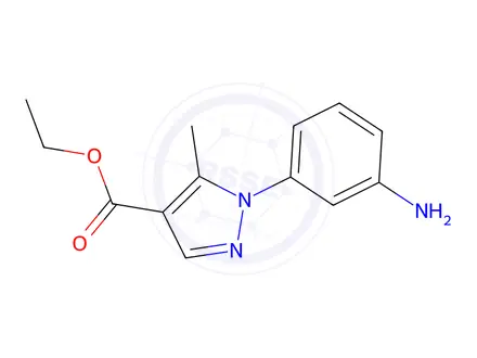 Chemical structure of 1-(3-Aminophenyl)-5-methyl-1H-pyrazole-4-carboxylic Acid Ethyl Ester