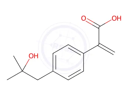Chemical structure of 2-[p-(2-Methyl-2-hydroxypropyl)phenyl]propenoic Acid