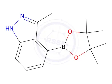 Chemical structure of 3-Methyl-4-(4,4,5,5-tetramethyl-1,3,2-dioxaborolan-2-yl)-1H-indazole