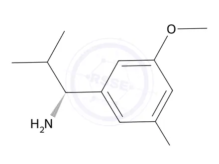Chemical structure of (R)-1-(3-fluoro-5-methoxyphenyl)-2-methylpropan-1-amine