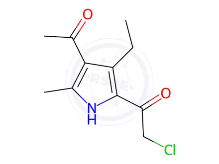 Chemical structure of 1-(4-Acetyl-3-ethyl-5-methyl-2-pyrrolyl)-2-chloroethanone