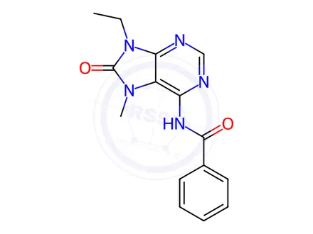 Chemical structure of N-(9-Ethyl-7-methyl-8-oxo-8,9-dihydro-7H-purin-6-yl)benzamide