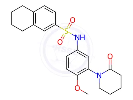 Chemical structure of N-(4-Methoxy-3-(2-oxopiperidin-1-yl)phenyl)-5,6,7,8-tetrahydronaphthalene-2-sulfonamide