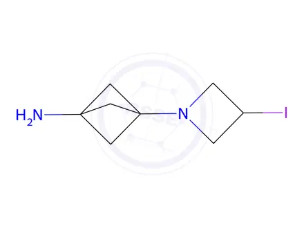 Chemical structure of 3-(3-iodoazetidin-1-yl)bicyclo[1.1.1]pentan-1-amine