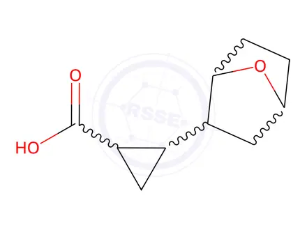 Chemical structure of 2-{7-oxabicyclo[2.2.1]heptan-2-yl}cyclopropane-1-carboxylic acid