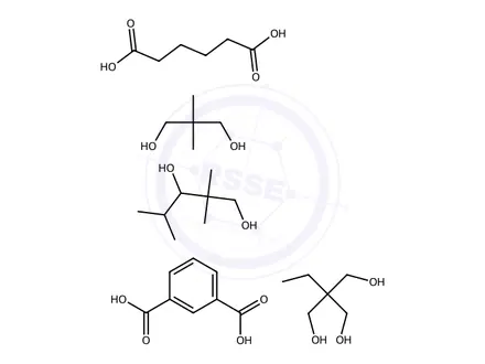 Chemical structure of 1,3-Benzenedicarboxylic acid, polymer with 2,2-dimethyl-1,3-propanediol, 2-ethyl-2-(hydroxymethyl)-1,3-propanediol, hexanedioic acid and 2,2,4-trimethyl-1,3-pentanediol