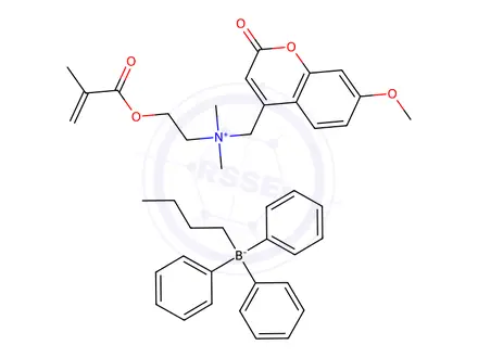 Chemical structure of N,N-DIMETHYL-N-2-([METHACRYLOYL]ETHYL)-N-[4-METHYL-7-METHOXYCOUMARIN] BUTYLTRIPHENYLBORATE