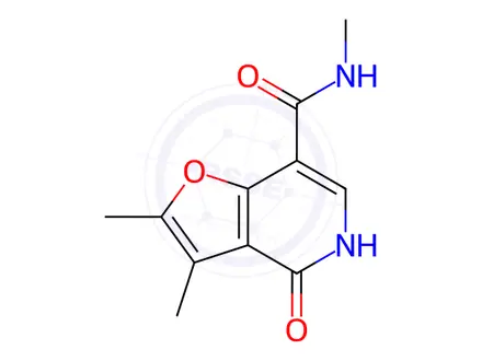 Chemical structure of N,2,3-Trimethyl-4-oxo-5H-furo[3,2-c]pyridine-7-carboxamide