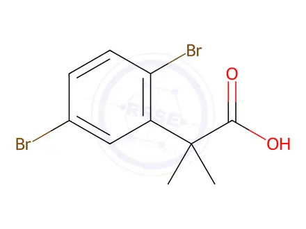Chemical structure of 2-(2,5-Dibromophenyl)-2-methylpropanoic acid