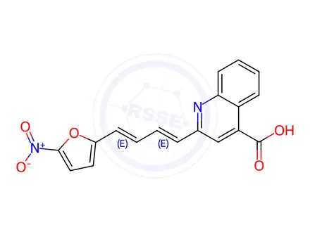 Chemical structure of 2-[4-(5-Nitro-2-furyl)-1,3-butadienyl]-4-quinolinecarboxylic acid