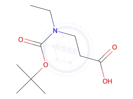 Chemical structure of 3-{[(tert-butoxy)carbonyl](ethyl)amino}propanoic acid