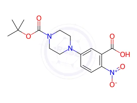 Chemical structure of 1-N-Boc-4-(3-Carboxy-4-nitrophenyl)piperazine