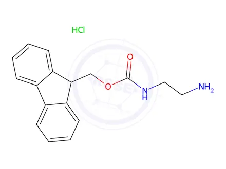 Chemical structure of (9H-Fluoren-9-yl)methyl (2-aminoethyl)carbamate HCI