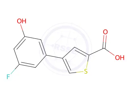 Chemical structure of 4-(3-Fluoro-5-hydroxyphenyl)thiophene-2-carboxylic acid