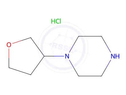 Chemical structure of 1-(Oxolan-3-yl)piperazine;hydrochloride