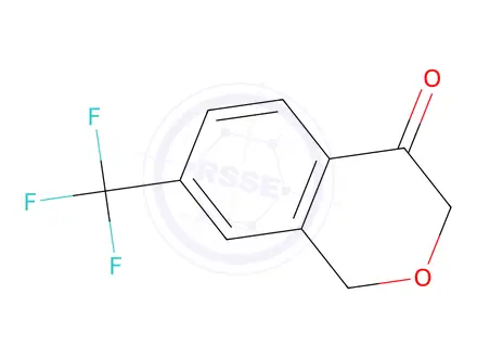 Chemical structure of 1H-2-Benzopyran-4(3H)-one, 7-(trifluoromethyl)-