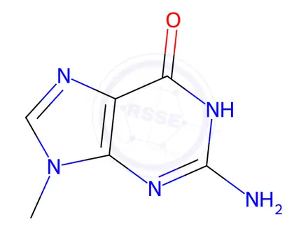 Chemical structure of 9-Methylguanine