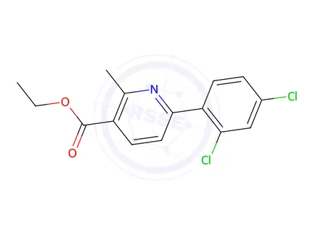 Chemical structure of ETHYL 6-(2,4-DICHLOROPHENYL)-2-METHYLPYRIDINE-3-CARBOXYLATE